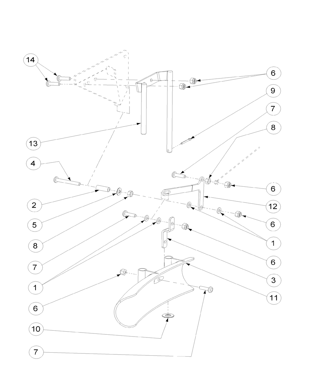 Remote Deflector Assembly Diagram and Parts List for 56A443TH (750-XP)(2009 & 2010) Cub Cadet Lawn Mower